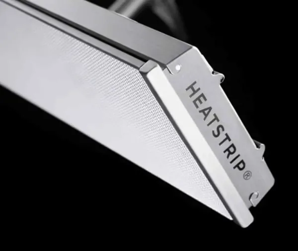 Chauffage radiant Heatstrip blanc vu de près