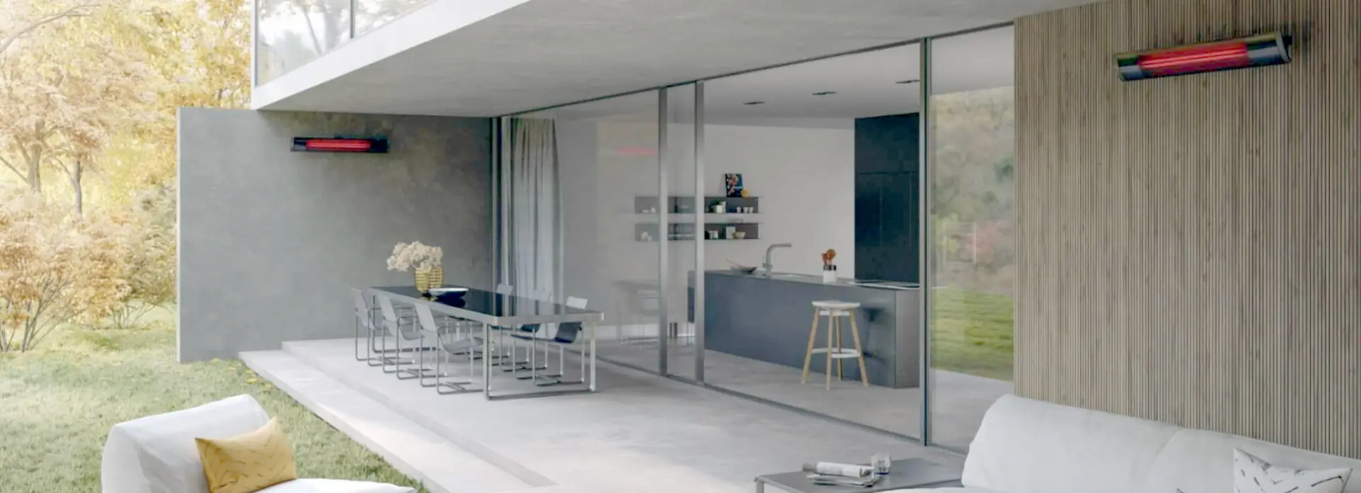 Radiateur infrarouge Heatscope Pure 3000W noir design moderne pour terrasse Radiateur infrarouge Heatscope Pure 3000W noir design moderne pour terrasse