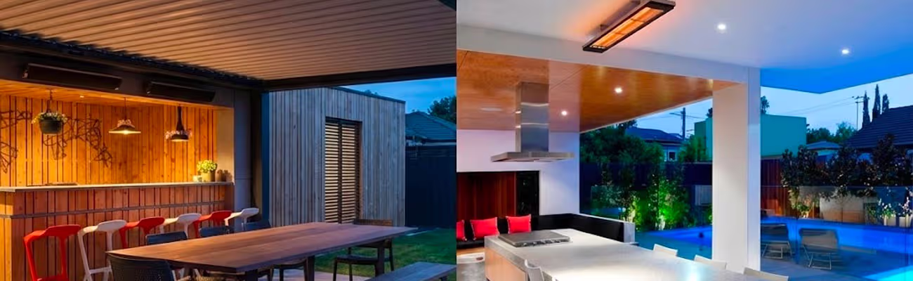 Guide d'installation : comment fixer et orienter un chauffage infrarouge de terrasse. Installation professionnelle d'un chauffage infrarouge extérieur avec préconisation de hauteur et d'angle.