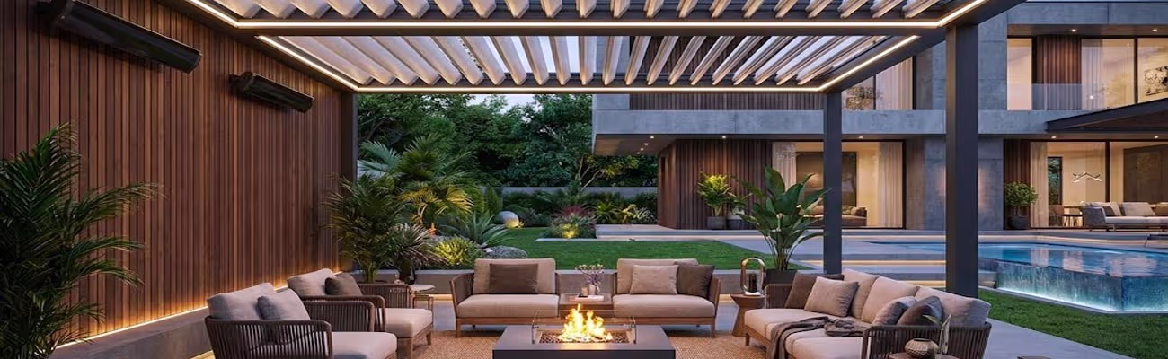 Technologie infrarouge : le rayonnement thermique pour un confort extérieur optimal. Schéma du fonctionnement d'un chauffage extérieur infrarouge rayonnant sur une terrasse.