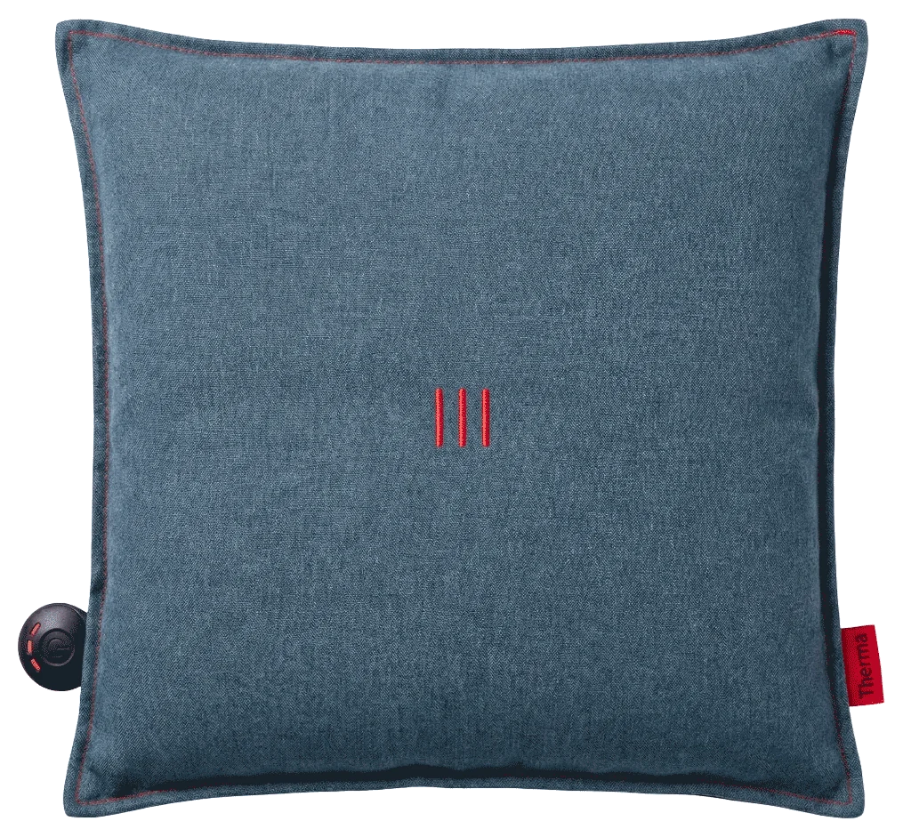 Coussin chauffant Heatme SMART 40×40 – Bleu océan Photo du Coussin chauffant Heatme SMART pour terrasse extérieure
