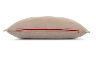 Coussin chauffant heatme HOME — sable — détail de la fermeture zippée