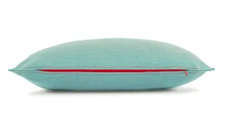 Coussin chauffant heatme HOME — menthe — détail de la fermeture zippée