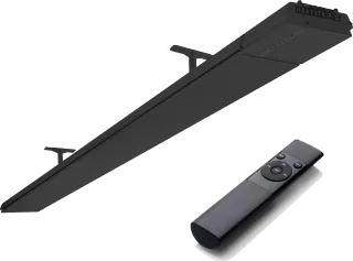 Chauffage HEATSTRIP DESIGN — noir — présenté avec télécommande